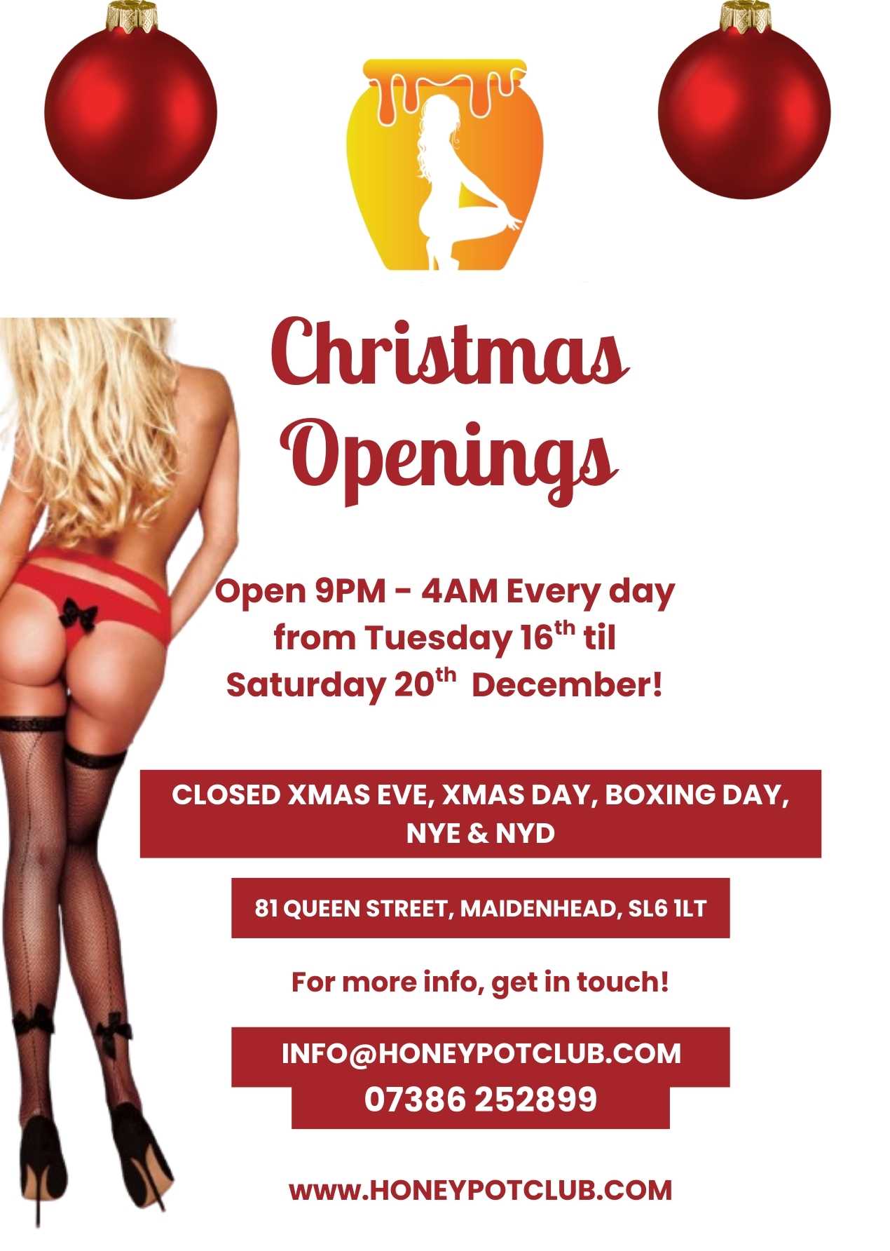 Honeypot Christmas Opening Times